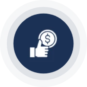 A hand holding a coin with dollar sign on it.