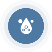 A blue circle with an image of water in it.